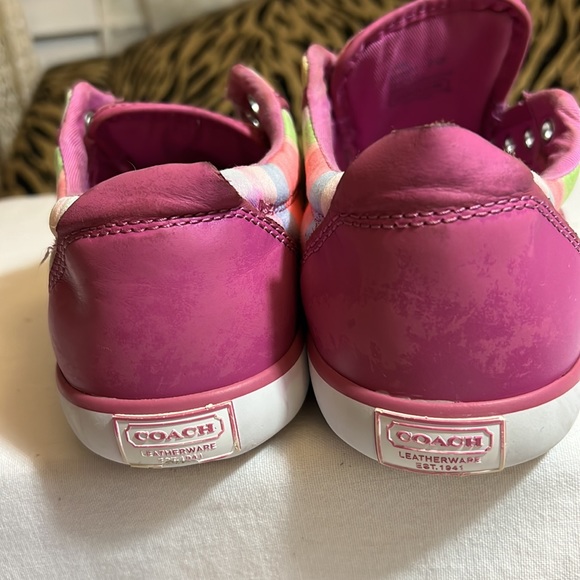 COACH SIGNATURE Women's Barrett Multi Stripes “Rainbow” Sneakers Size 6.5 B - Picture 7 of 10